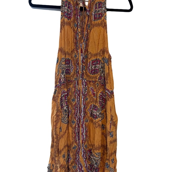 Fire love cinch waist yellow print dress, lined, sz large purchased from Buckle - Picture 3 of 4